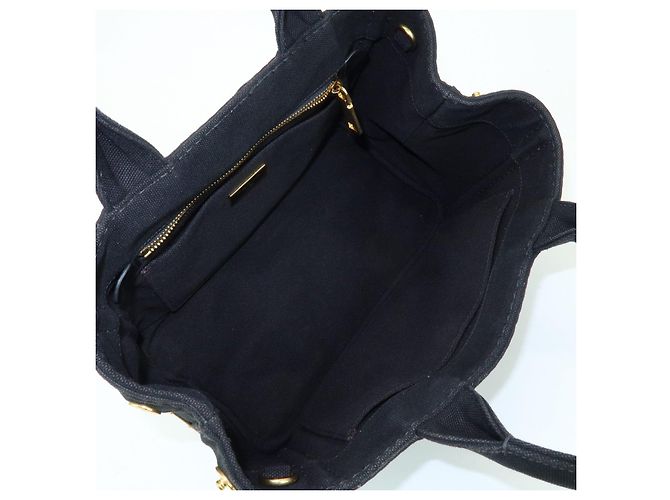 PRADA Borsa a mano 2Way Mini Canvas in Canapa con logo Triangle Nera 1BG439 - vista 21