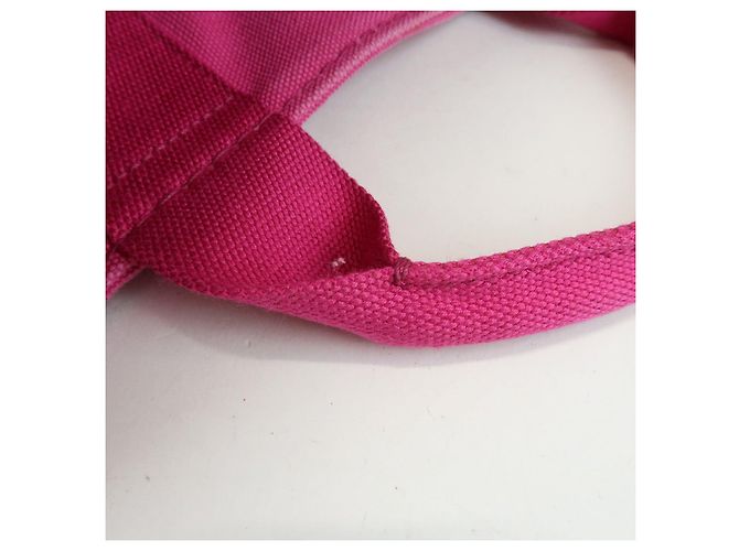 PRADA Mini borsa tote in canapa con logo triangolare Rosa BN2439 - vista 11