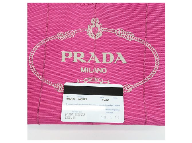 PRADA Mini borsa tote in canapa con logo triangolare Rosa BN2439 - vista 24