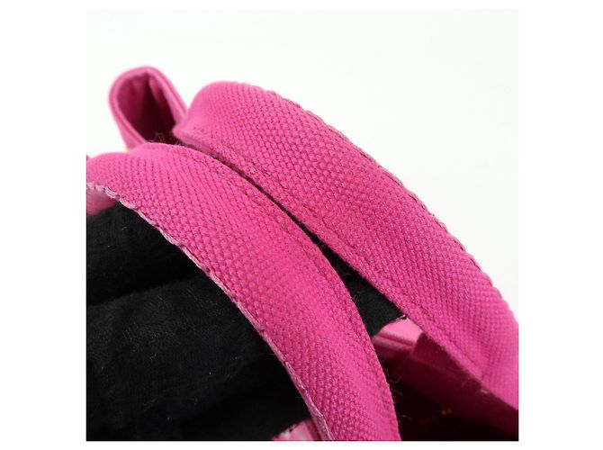 PRADA Mini borsa tote in canapa con logo triangolare Rosa BN2439 - vista 8