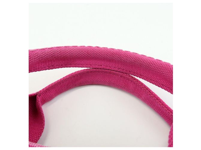 PRADA Mini borsa tote in canapa con logo triangolare Rosa BN2439 - vista 9