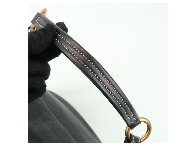 Borsa a spalla e borsa a mano in pelle con logo e cuciture PRADA Nero - vista 7