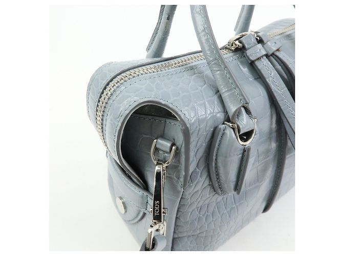 Borsa a mano e spalla 2Way in pelle goffrata TOD'S D Styling Grigio Chiaro - vista 15
