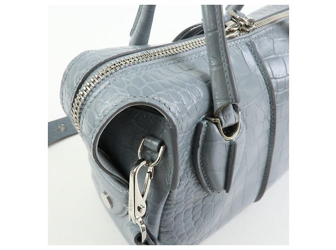 Borsa a mano e spalla 2Way in pelle goffrata TOD'S D Styling Grigio Chiaro - vista 17