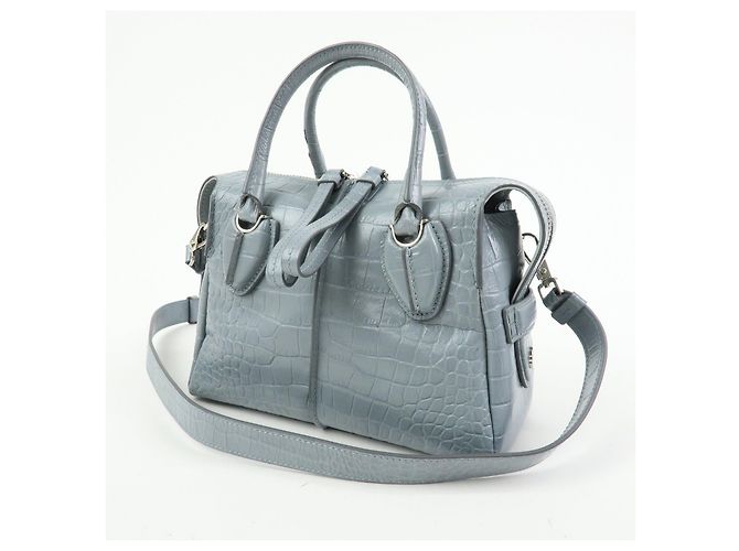 Borsa a mano e spalla 2Way in pelle goffrata TOD'S D Styling Grigio Chiaro - vista 3
