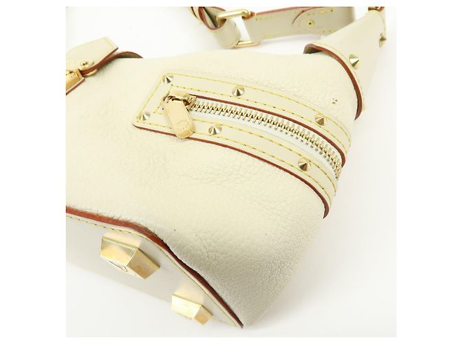 Borsa a tracolla Louis Vuitton Suhari Impetueux in pelle Blanc M91858 - vista 10