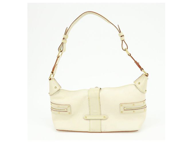 Borsa a tracolla Louis Vuitton Suhari Impetueux in pelle Blanc M91858 - vista 2