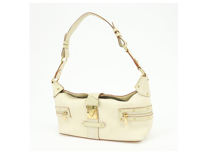 Borsa a tracolla Louis Vuitton Suhari Impetueux in pelle Blanc M91858 - vista 3