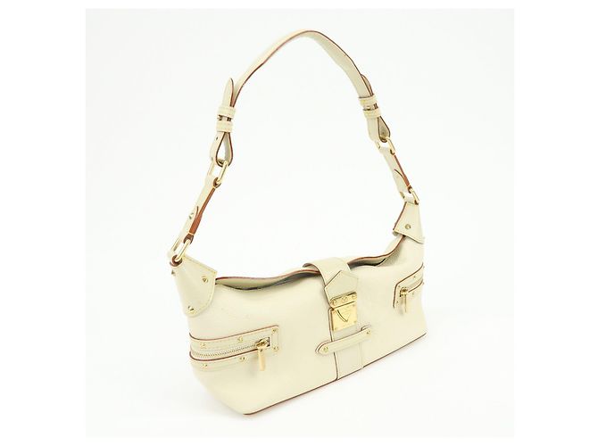 Borsa a tracolla Louis Vuitton Suhari Impetueux in pelle Blanc M91858 - vista 4