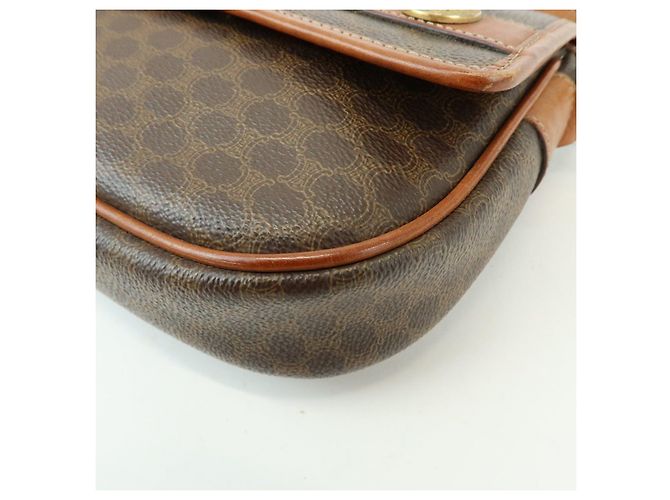 Céline CELINE Borsa a tracolla e a spalla in pelle e PVC Macadam Marrone - vista 11
