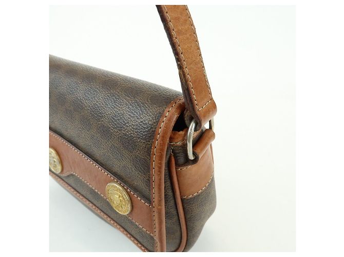 Céline CELINE Borsa a tracolla e a spalla in pelle e PVC Macadam Marrone - vista 14
