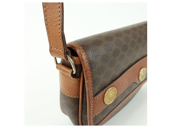 Céline CELINE Borsa a tracolla e a spalla in pelle e PVC Macadam Marrone - vista 15