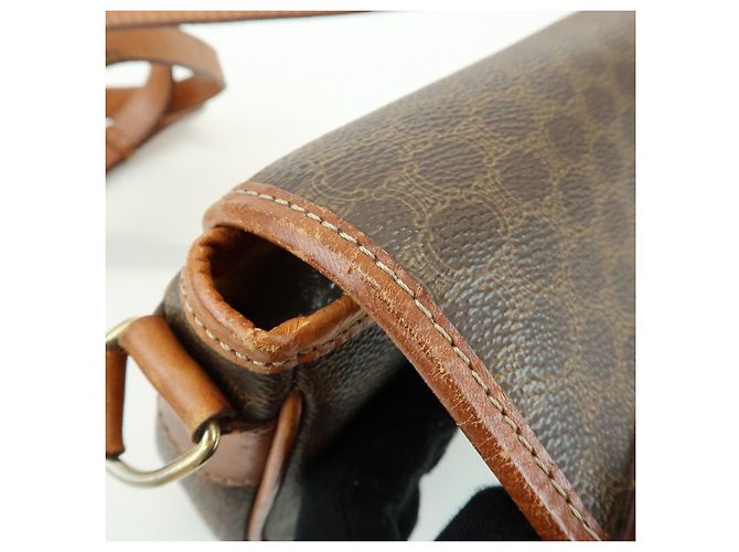Céline CELINE Borsa a tracolla e a spalla in pelle e PVC Macadam Marrone - vista 19