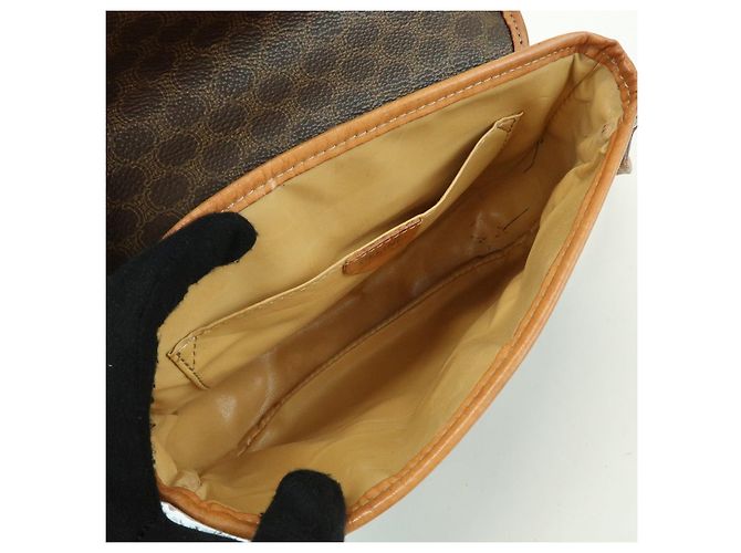 Céline CELINE Borsa a tracolla e a spalla in pelle e PVC Macadam Marrone - vista 20