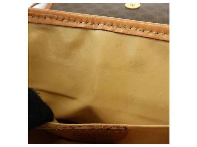 Céline CELINE Borsa a tracolla e a spalla in pelle e PVC Macadam Marrone - vista 23
