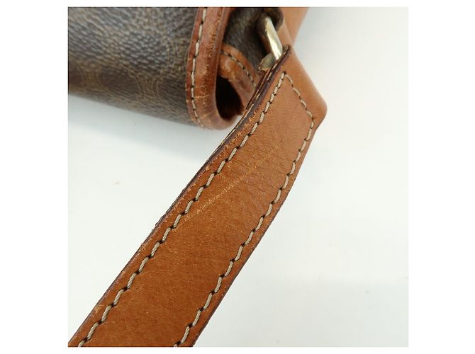Céline CELINE Borsa a tracolla e a spalla in pelle e PVC Macadam Marrone - vista 9