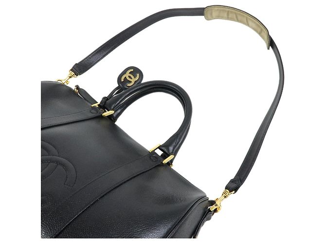 CHANEL COCO Mark Borsa 2Way in pelle caviale Borsa a mano Borsa Boston Nera - vista 4