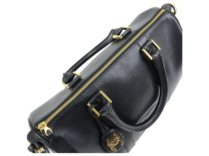 CHANEL COCO Mark Borsa 2Way in pelle caviale Borsa a mano Borsa Boston Nera - vista 9