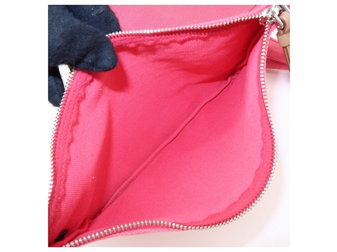 PRADA Canapa Triangle Logo Canvas 2Way Bag Hand Bag Pink 1BG163 - vista 18