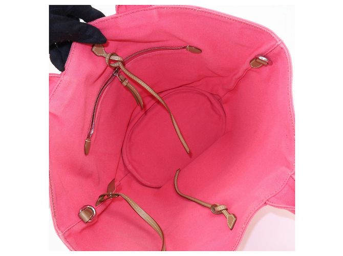 PRADA Canapa Triangle Logo Canvas 2Way Bag Hand Bag Pink 1BG163 - vista 19