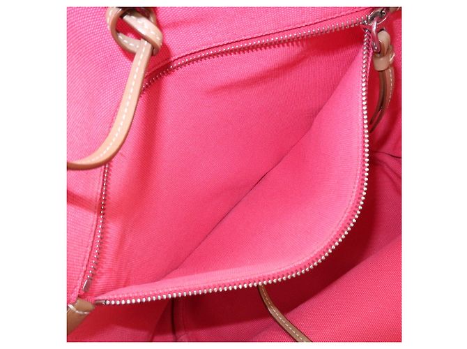 PRADA Canapa Triangle Logo Canvas 2Way Bag Hand Bag Pink 1BG163 - vista 21