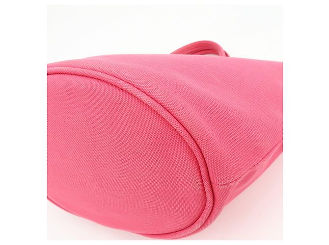 PRADA Canapa Triangle Logo Canvas 2Way Bag Hand Bag Pink 1BG163 - vista 9