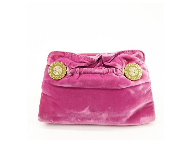 Bulgari BVLGARI BVLGARI Mini Clutch in Velluto Rosa - vista 2