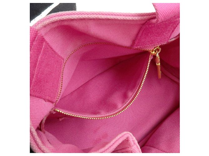 Borsa tote mini PRADA Triangle Logo Canapa Canvas Rosa BN2439 - vista 18