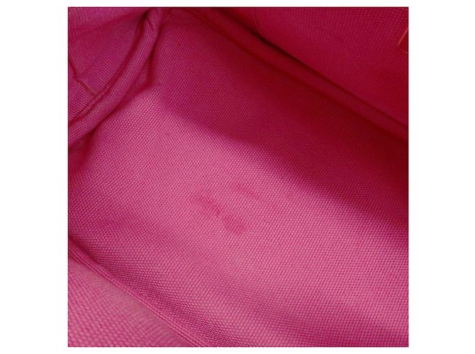 Borsa tote mini PRADA Triangle Logo Canapa Canvas Rosa BN2439 - vista 19