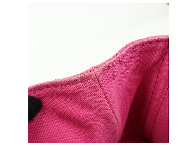 Borsa tote mini PRADA Triangle Logo Canapa Canvas Rosa BN2439 - vista 20