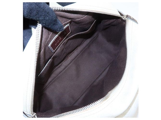 Borsa a mano LOEWE Anagram in PVC e pelle Borsa Boston Bianca e Marrone Scuro - vista 22
