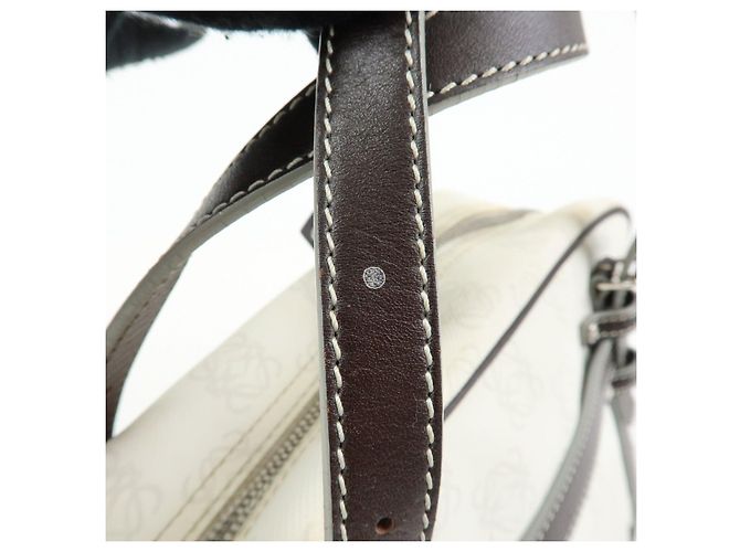 Borsa a mano LOEWE Anagram in PVC e pelle Borsa Boston Bianca e Marrone Scuro - vista 9