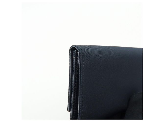 PRADA Triangle Logo Nylon Saffiano Leather Key Case Black 1M0222 - view 12