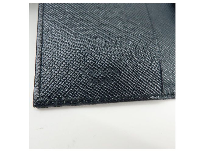 PRADA Triangle Logo Nylon Saffiano Leather Key Case Black 1M0222 - view 19