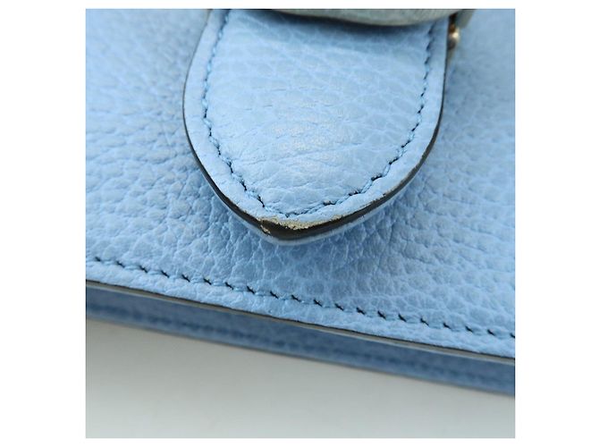 Borsa a tracolla in pelle con catena Interlocking G GUCCI Blu Chiaro 510304 - vista 15
