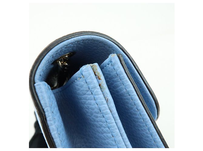 Borsa a tracolla in pelle con catena Interlocking G GUCCI Blu Chiaro 510304 - vista 17