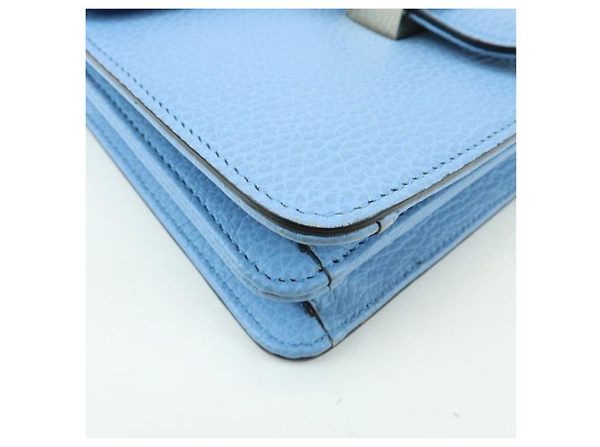 Borsa a tracolla in pelle con catena Interlocking G GUCCI Blu Chiaro 510304 - vista 8