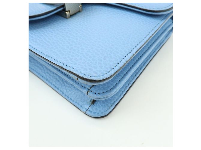 Borsa a tracolla in pelle con catena Interlocking G GUCCI Blu Chiaro 510304 - vista 9