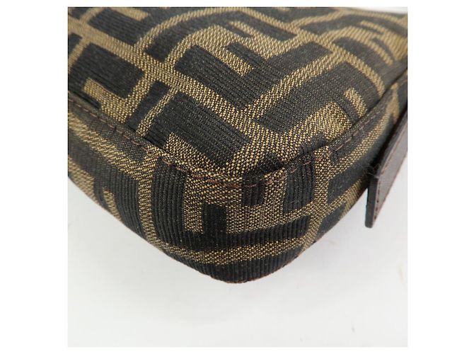 FENDI Mamma Baguette Zucca Canvas Leather Shoulder Bag Brown 26424 - vista 14