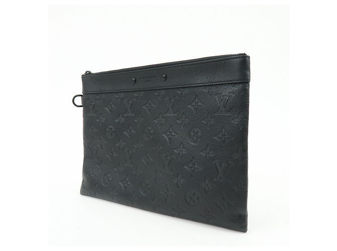 Louis Vuitton Monogram Shadow Leather Pochette To-Go Clutch Bag M81570 - vista 3