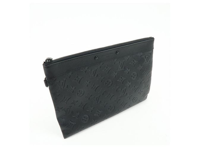 Louis Vuitton Monogram Shadow Leather Pochette To-Go Clutch Bag M81570 - vista 4