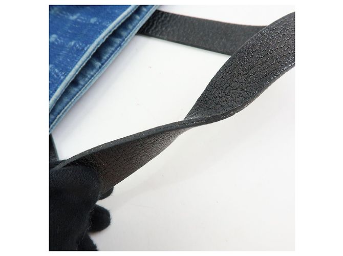 Hermès HERMES Amedaba GM Canvas Leather Tote Bag Hand Bag Navy Blue Black - vista 8