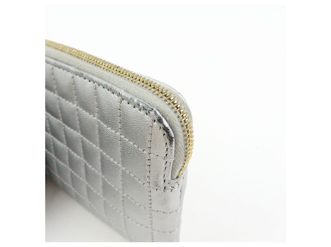 Céline CELINE Leder Münzbeutel C Charm Metallic Silber - Ansicht 10