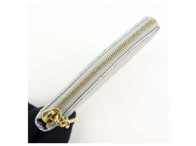 Céline CELINE Leder Münzbeutel C Charm Metallic Silber - Ansicht 12
