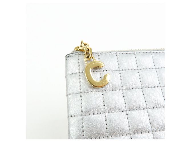Céline CELINE Leder Münzbeutel C Charm Metallic Silber - Ansicht 13