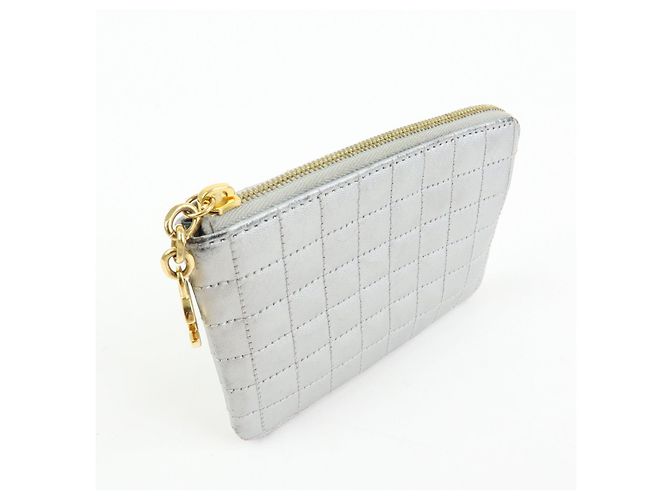 Céline CELINE Leder Münzbeutel C Charm Metallic Silber - Ansicht 4