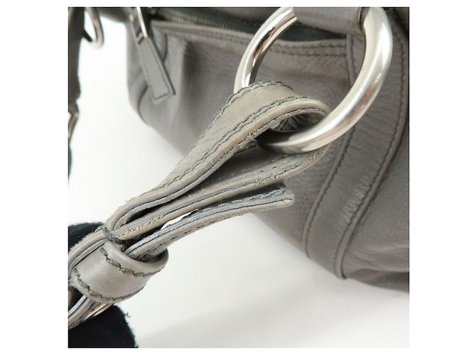 Borsa Boston in pelle con logo Triangle PRADA Borsa a tracolla Grigio BR2630 - vista 10