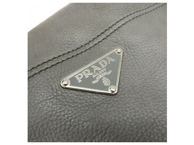 Borsa Boston in pelle con logo Triangle PRADA Borsa a tracolla Grigio BR2630 - vista 16