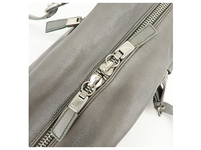 Borsa Boston in pelle con logo Triangle PRADA Borsa a tracolla Grigio BR2630 - vista 19