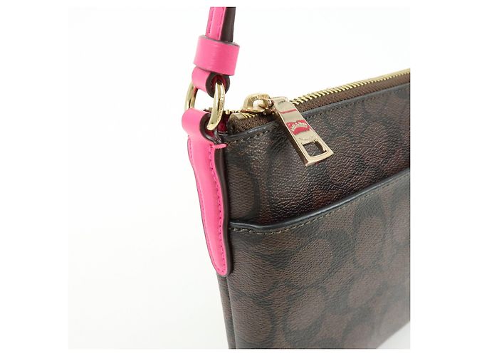 Borsa a tracolla e borsa a spalla COACH Signature PVC Leather Marrone Rosa - vista 12